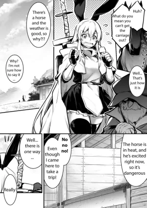 Adventure-chan helps the lustful horse cum so he&#039;ll carry her away