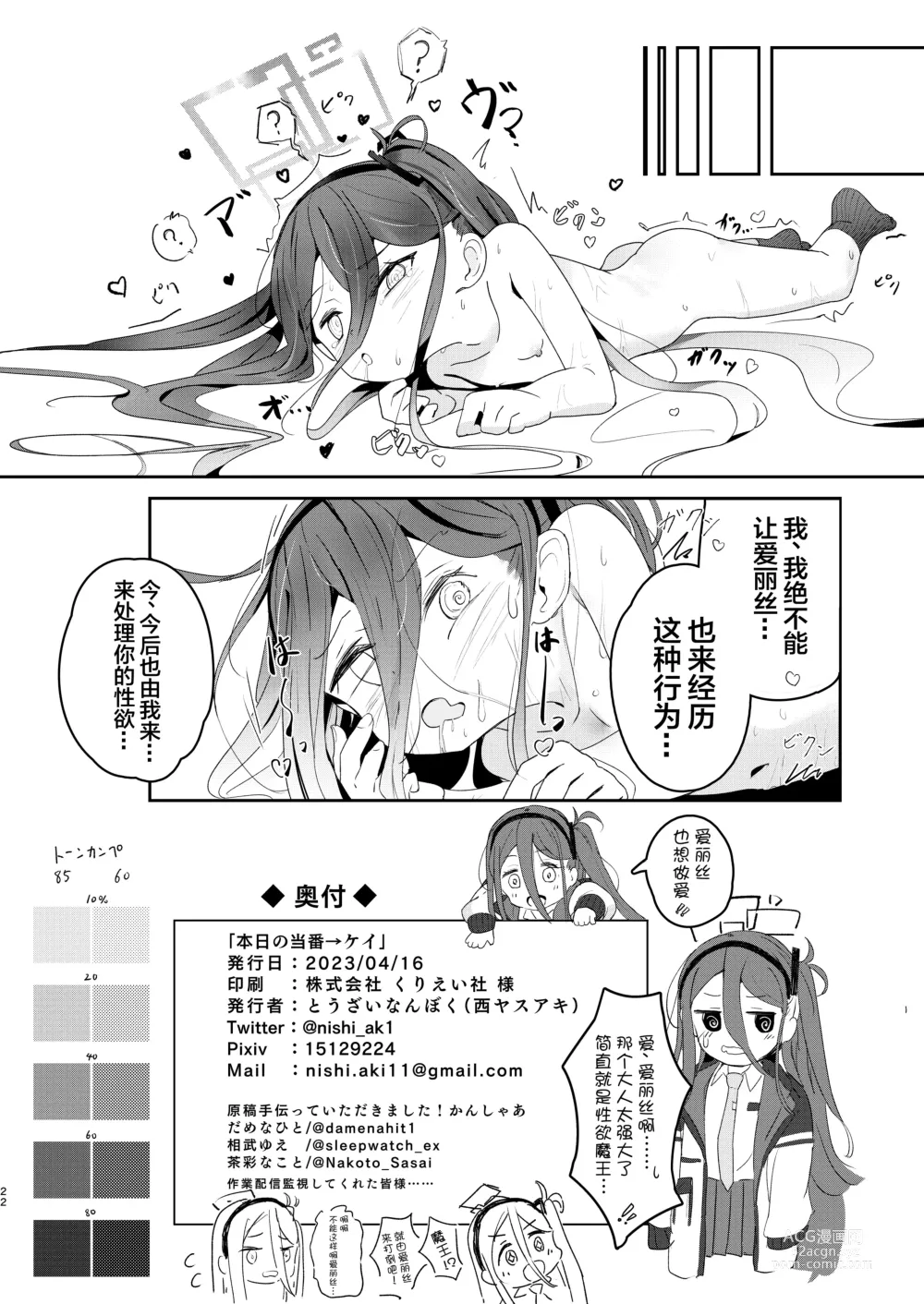 Page 21 of doujinshi 今天的值日生→Kei