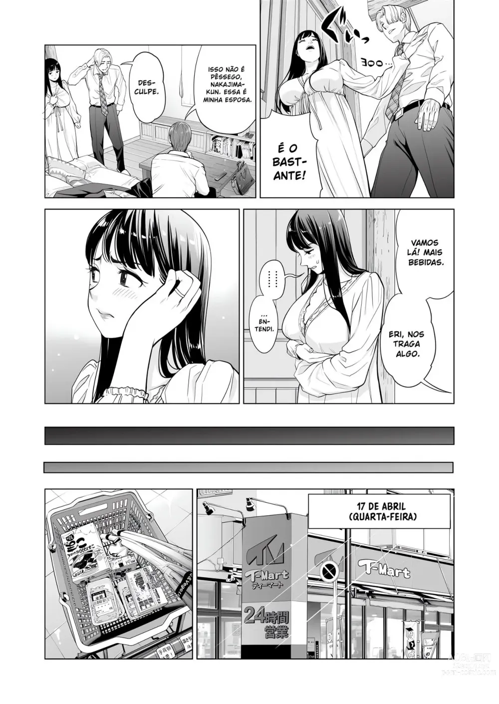 Page 20 of doujinshi Tsukiyo no Midarezake ~Hitozuma wa Yoitsubureta Otto no Soba de Douryou ni Netorareru~