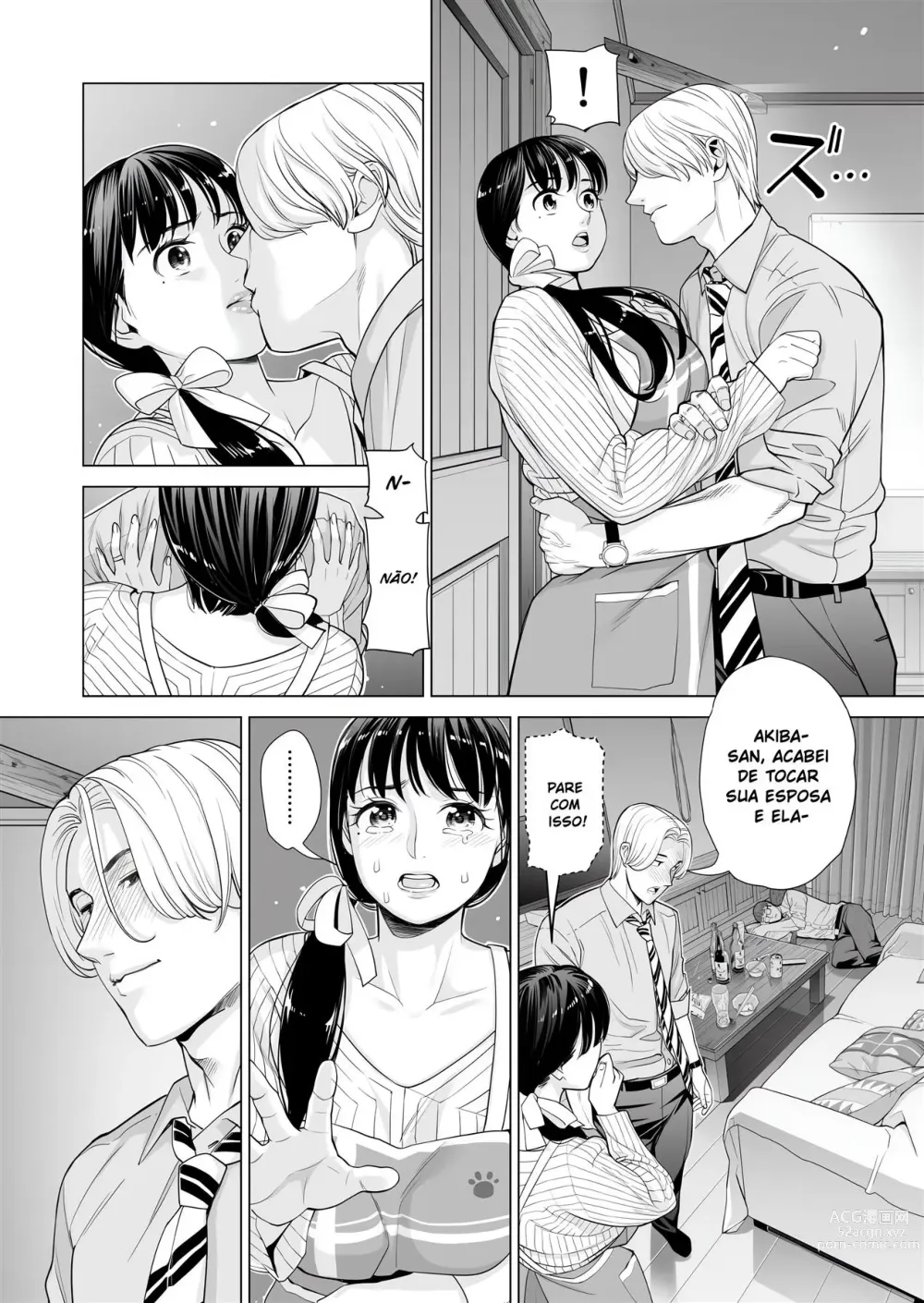 Page 39 of doujinshi Tsukiyo no Midarezake ~Hitozuma wa Yoitsubureta Otto no Soba de Douryou ni Netorareru~