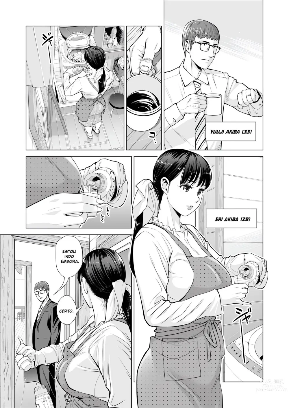 Page 6 of doujinshi Tsukiyo no Midarezake ~Hitozuma wa Yoitsubureta Otto no Soba de Douryou ni Netorareru~