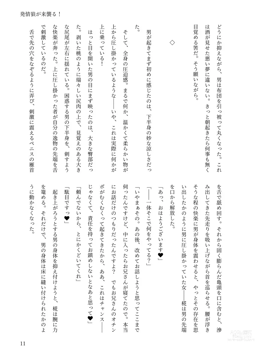 Page 10 of doujinshi 【例大祭20新刊】東方R-18小説本「発情狼が来襲る！」