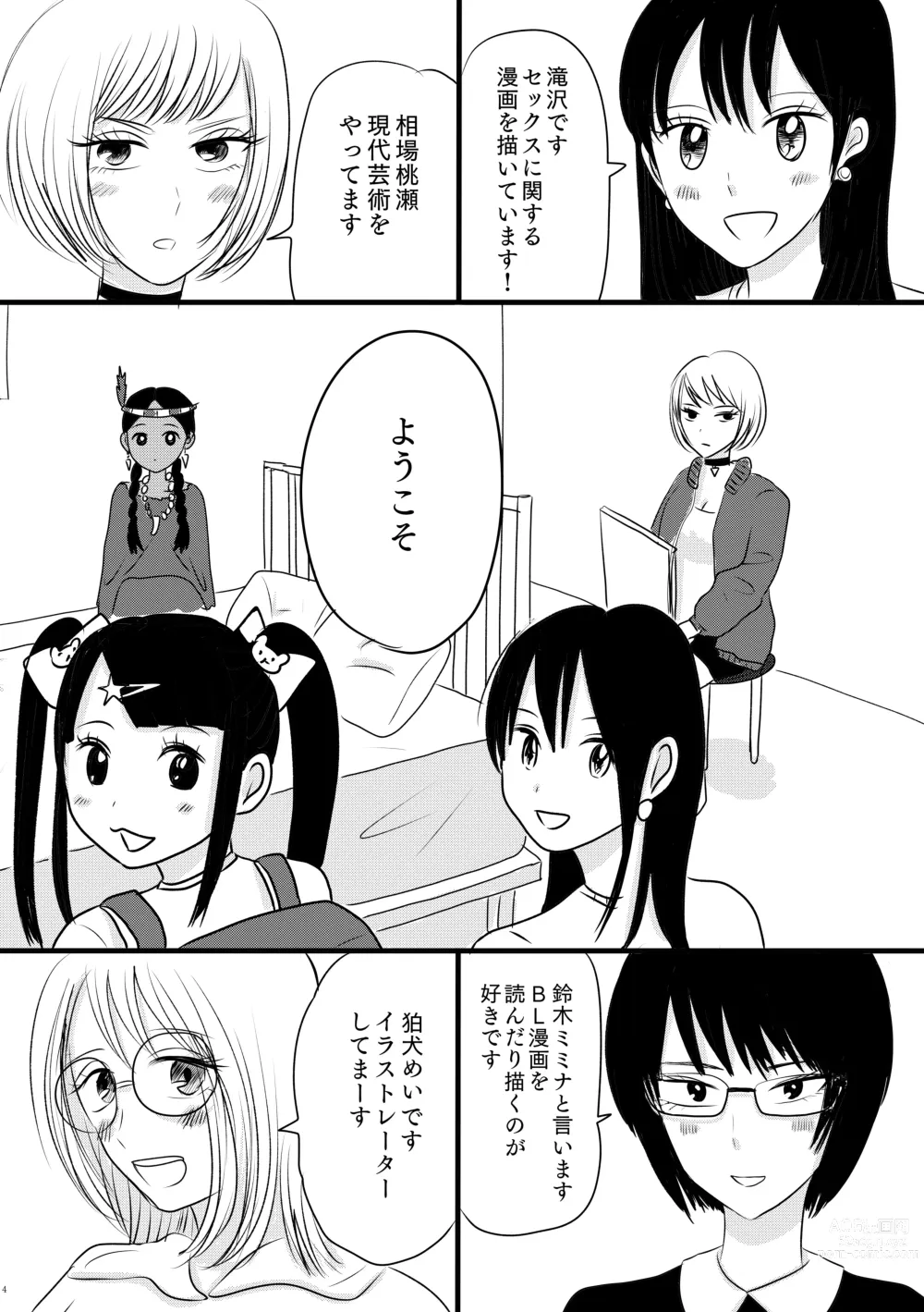 Page 4 of doujinshi Subcul Joshi to Shasei Taikai!