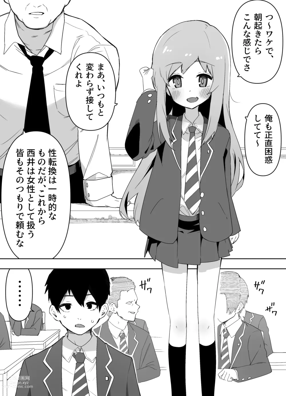 Page 2 of doujinshi Kyou, Shinyuu ga Onnanoko ni Nattemashita...