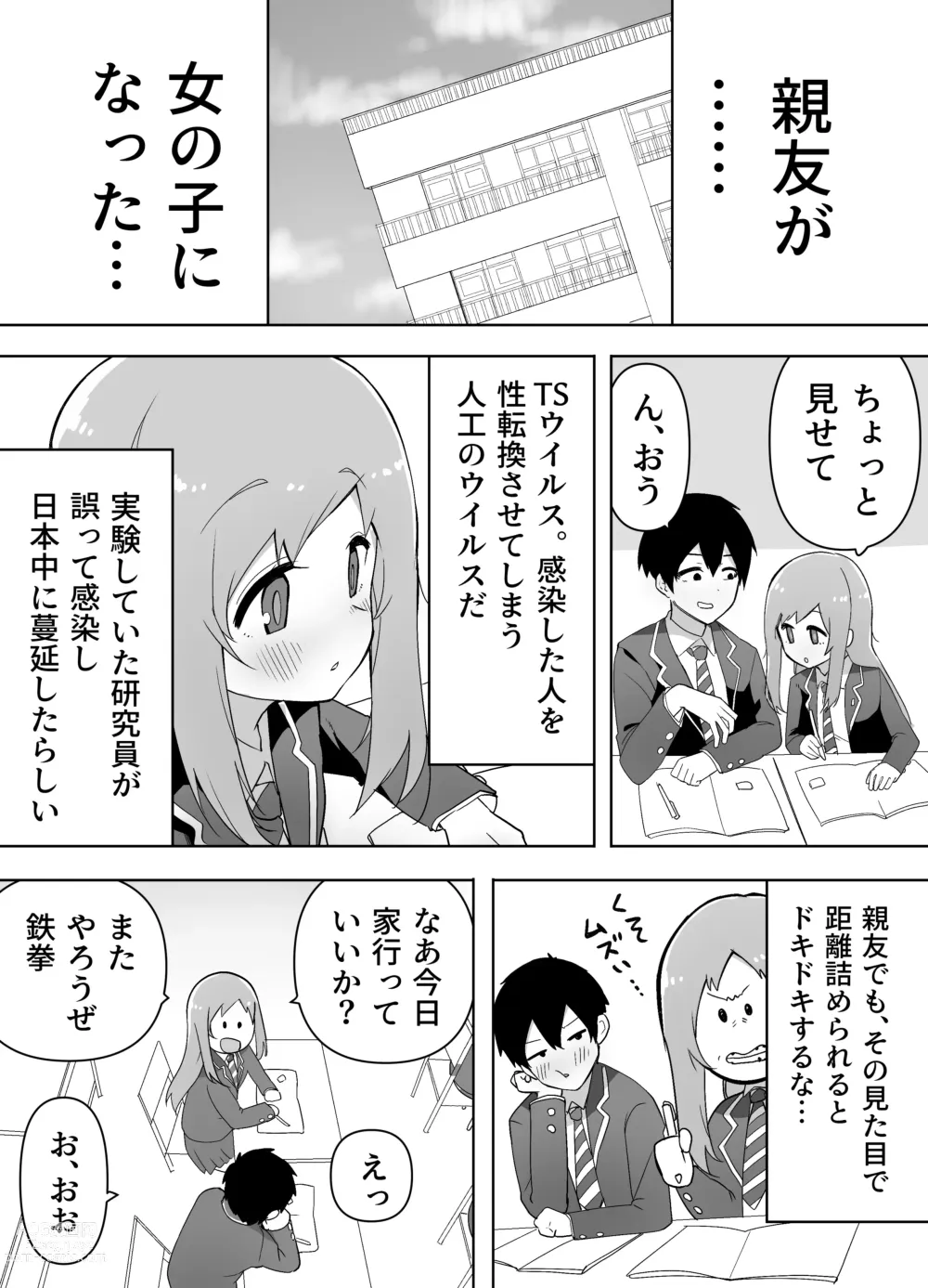 Page 3 of doujinshi Kyou, Shinyuu ga Onnanoko ni Nattemashita...