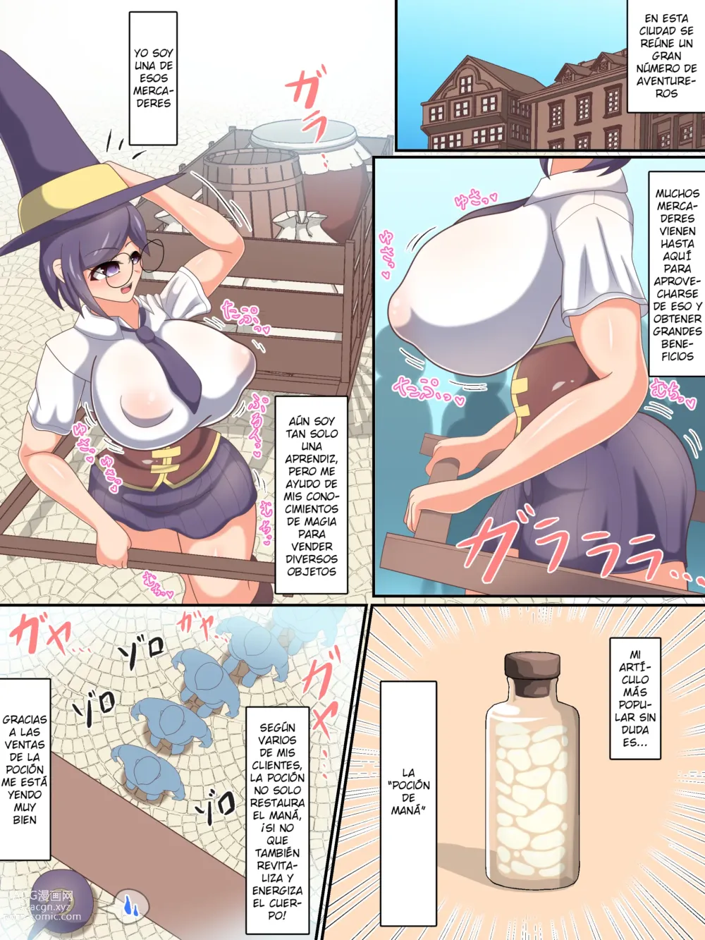 Page 2 of doujinshi La Historia De Una Maga Futanari Cuya Polla Es Ordeñada Por Tentáculos.