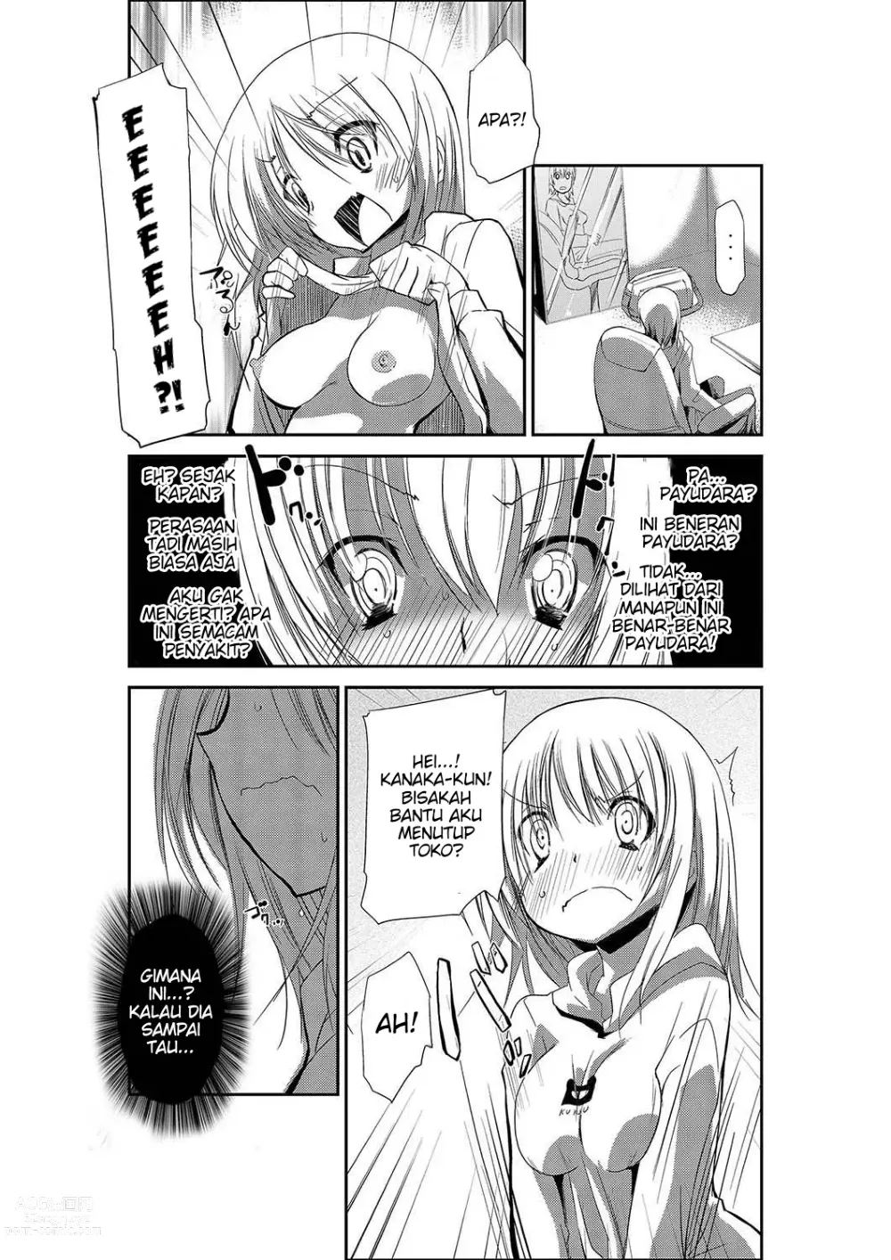 Page 4 of doujinshi Nyotaika Strike! ~ Wota Tomo no Bukkake Milk de Iku Kaikan ~