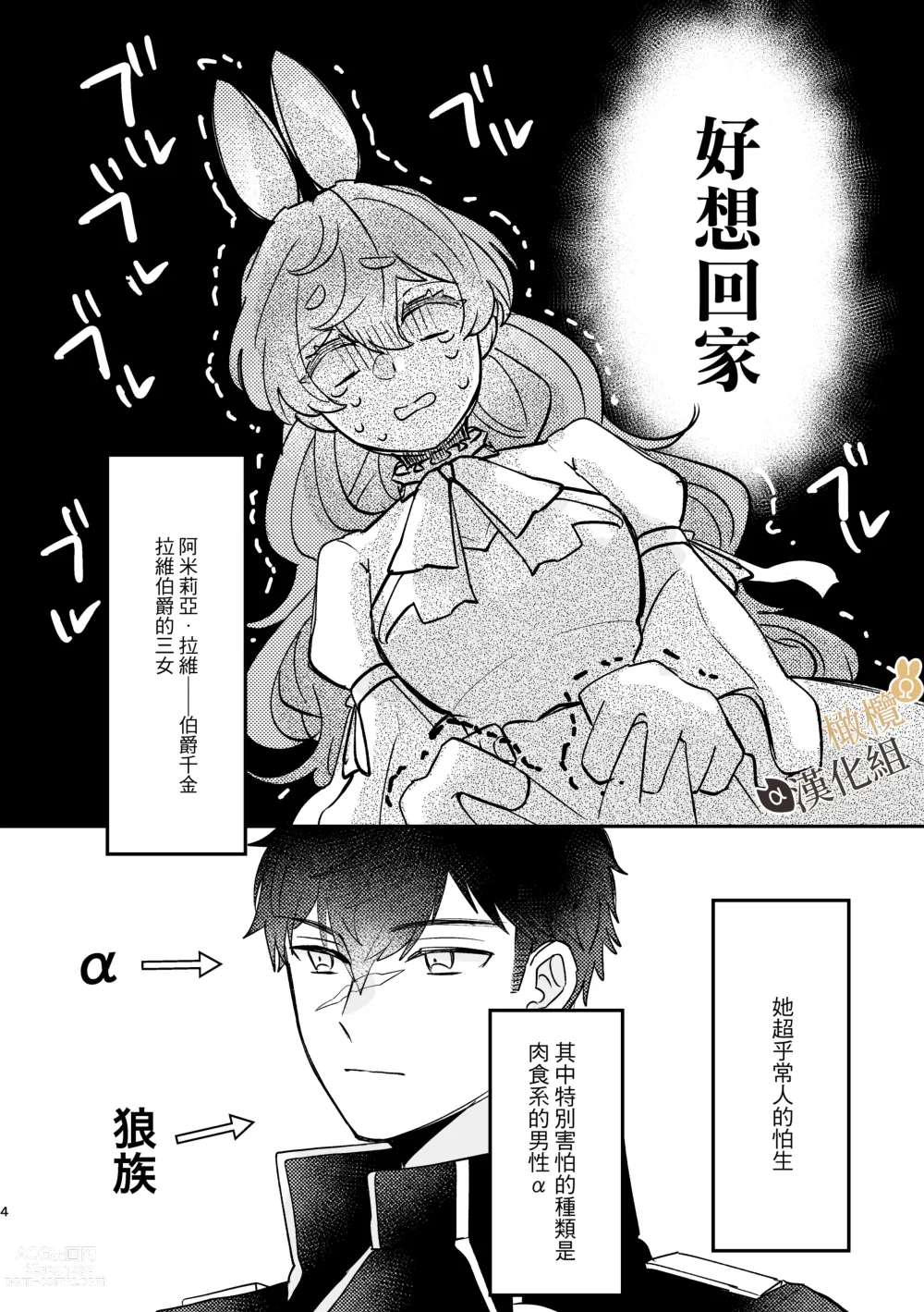 Page 3 of doujinshi Ω兔子小姐和ɑ狼少爷（前篇）