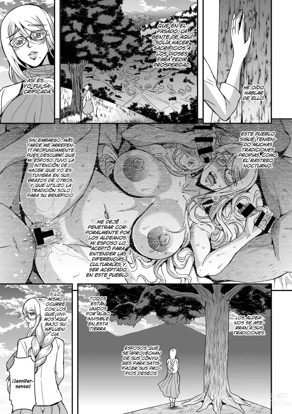 Page 6 of doujinshi Bakunyuu Hitozuma Kinpatsu Gaikokujin Jokyoushi ga Mura no Inshuu de Kasshoku Shota no Fudeoroshi o Suru Hanashi