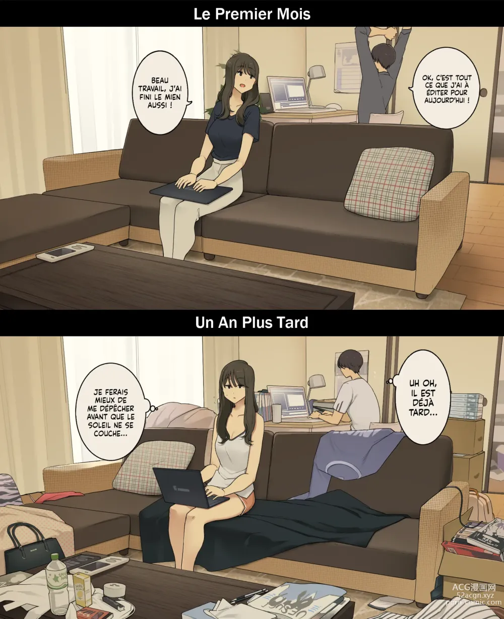 Page 12 of doujinshi Une journée dans la vie d'un couple : Premier mois vs un an plus tard