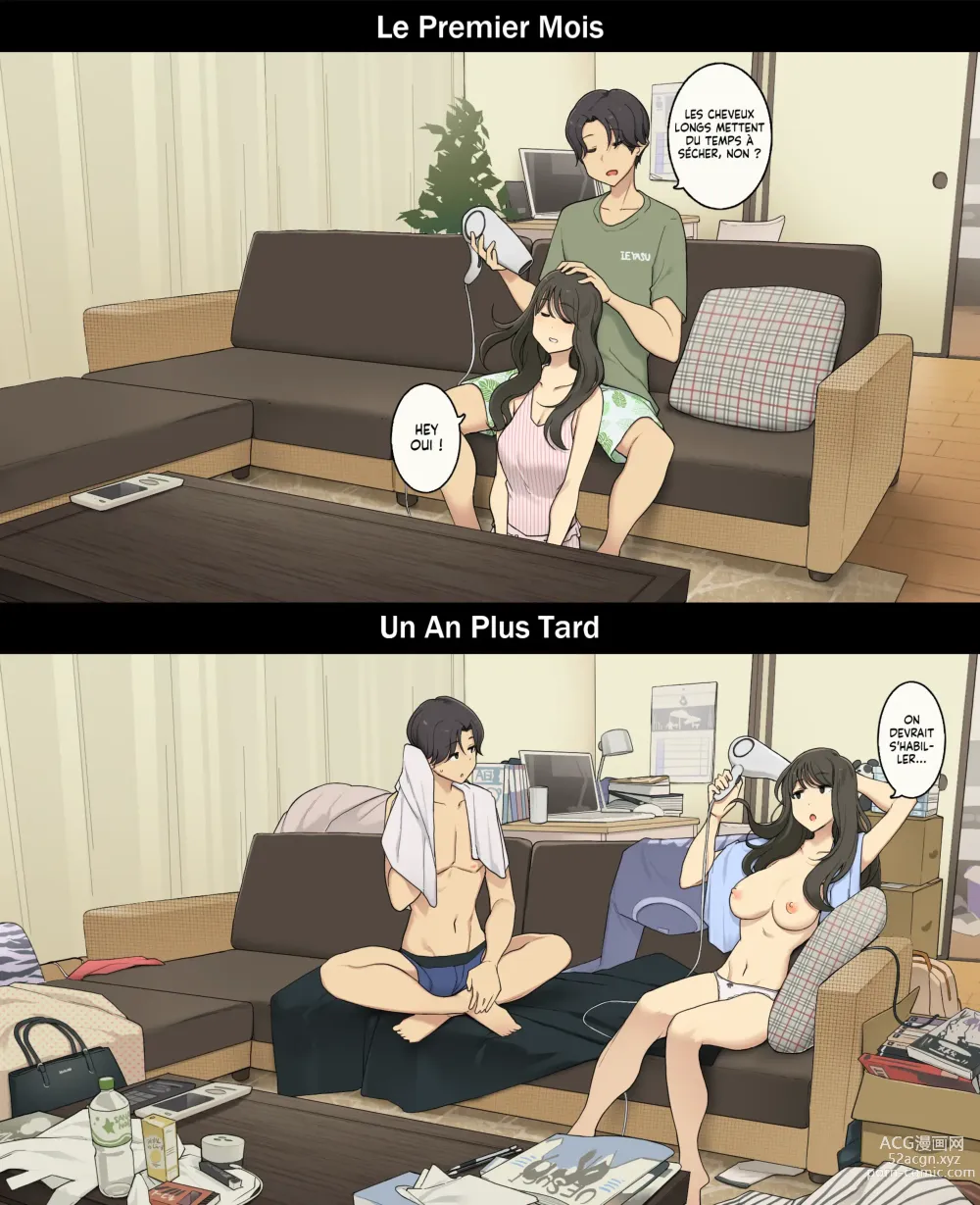 Page 14 of doujinshi Une journée dans la vie d'un couple : Premier mois vs un an plus tard