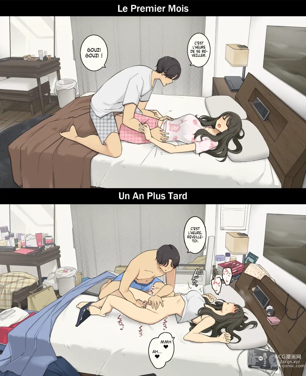 Page 3 of doujinshi Une journée dans la vie d'un couple : Premier mois vs un an plus tard