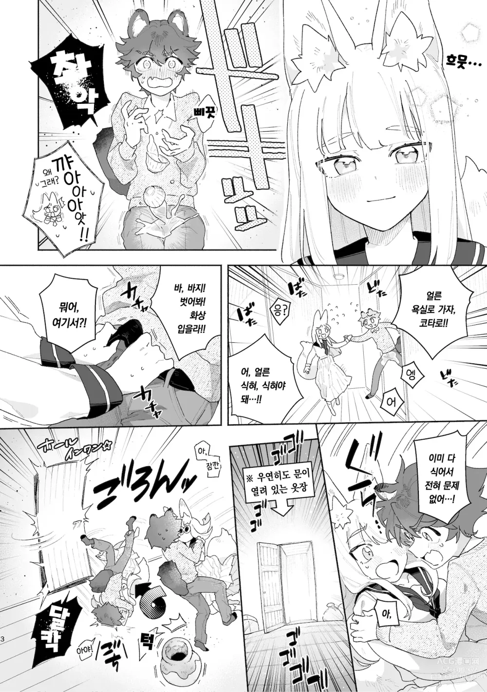 Page 4 of doujinshi ♂이 수비. 여우 양 × 너구리 군