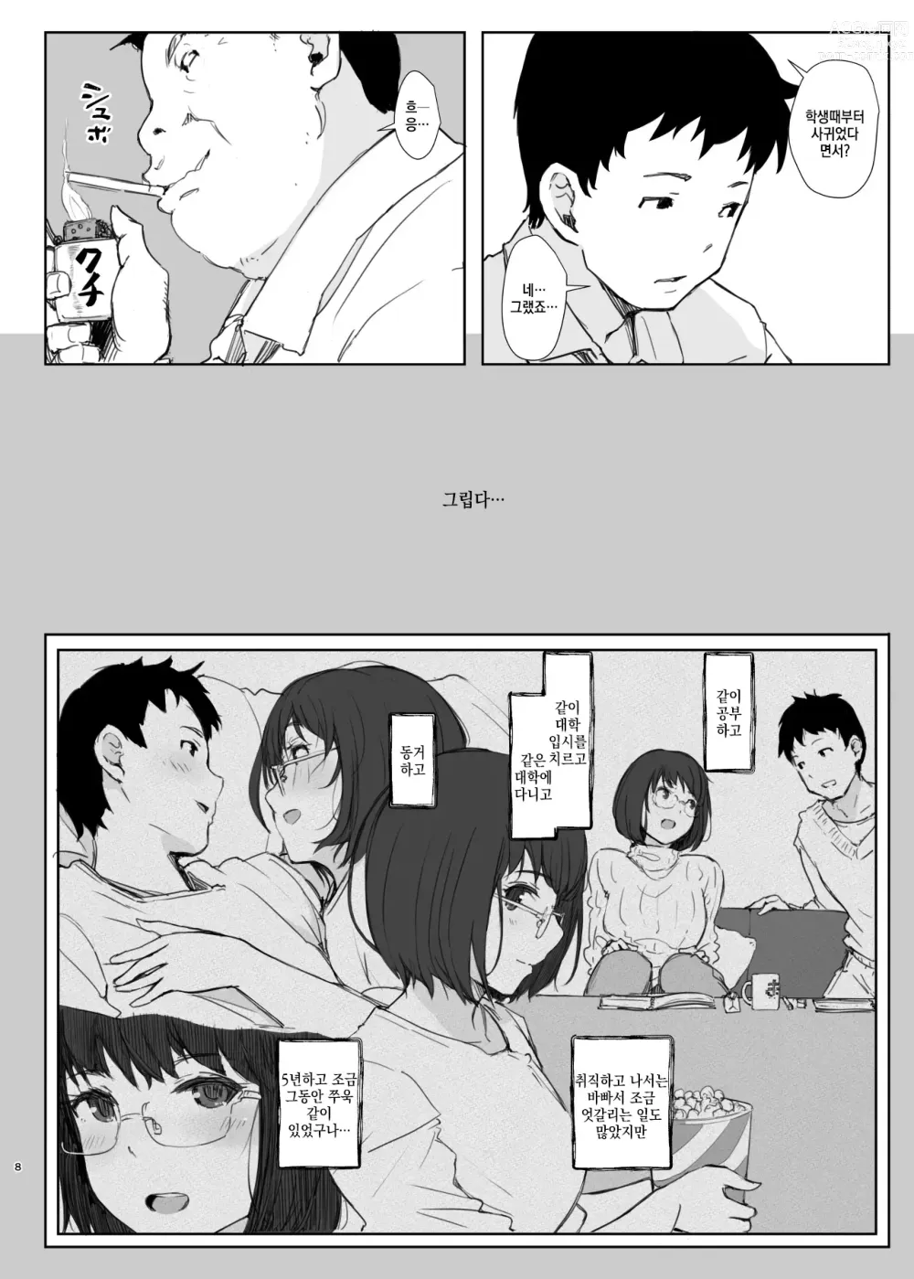 Page 7 of doujinshi Kimi no Kanojo Yokatta yo. Meganekko NTR Tanpenshuu
