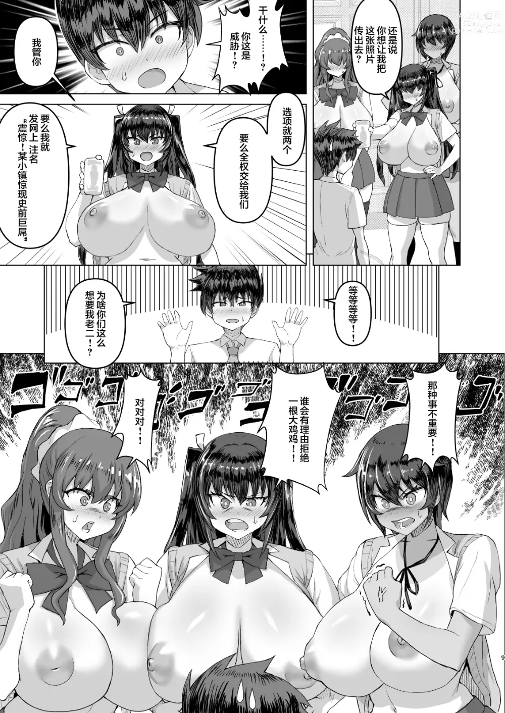 Page 9 of doujinshi Dekachin ni Nattara Kyonyuu Osananajimi to Sono Kyonyuu Tomodachi-tachi ga Hatsujou shite Harem ni Natta