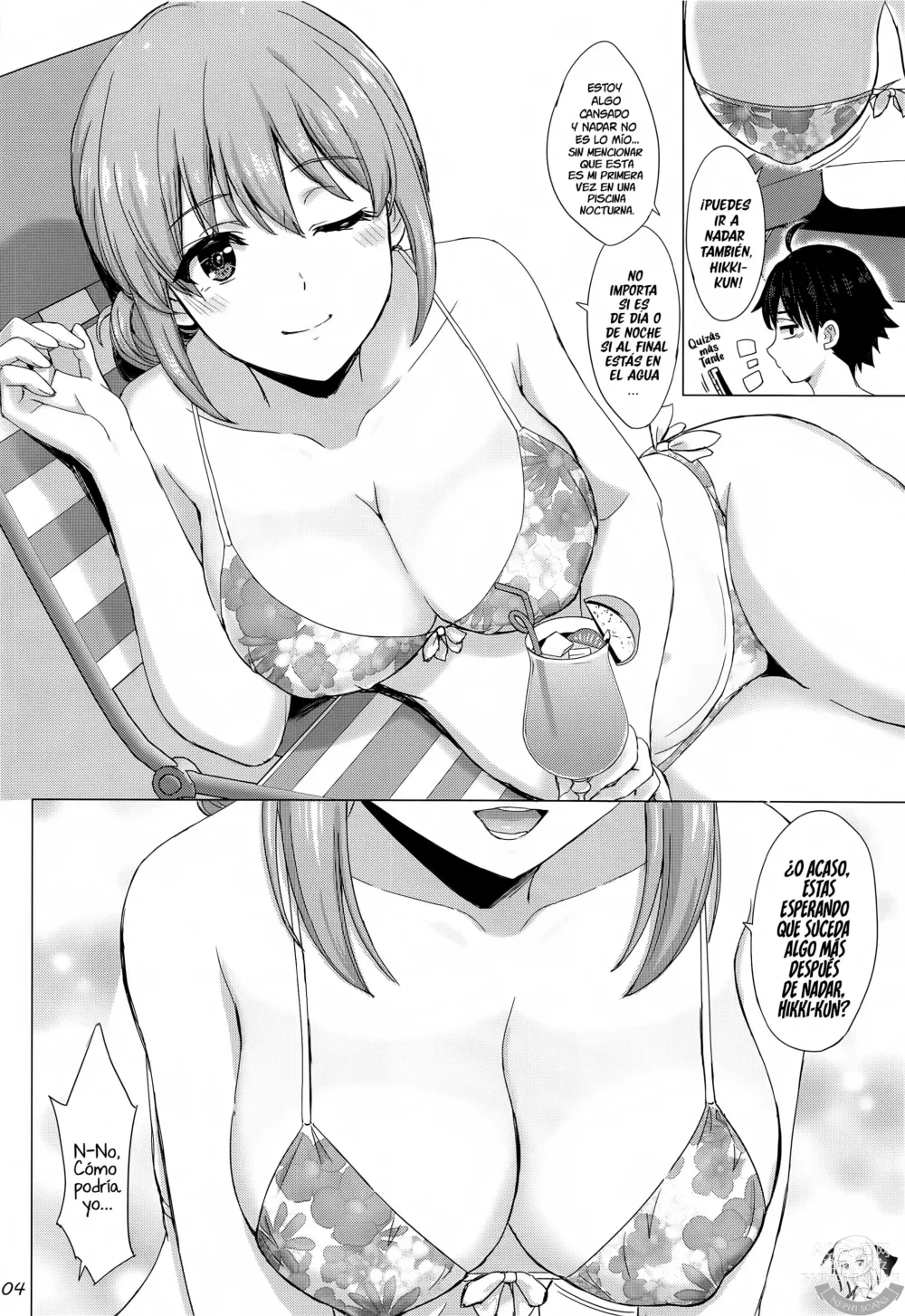 Page 3 of doujinshi Jounetsuteki na Natsu no Resort o Yuigahama Oyako to. - Un Apasionante Resort de Verano con un Par de Yuigahamas.