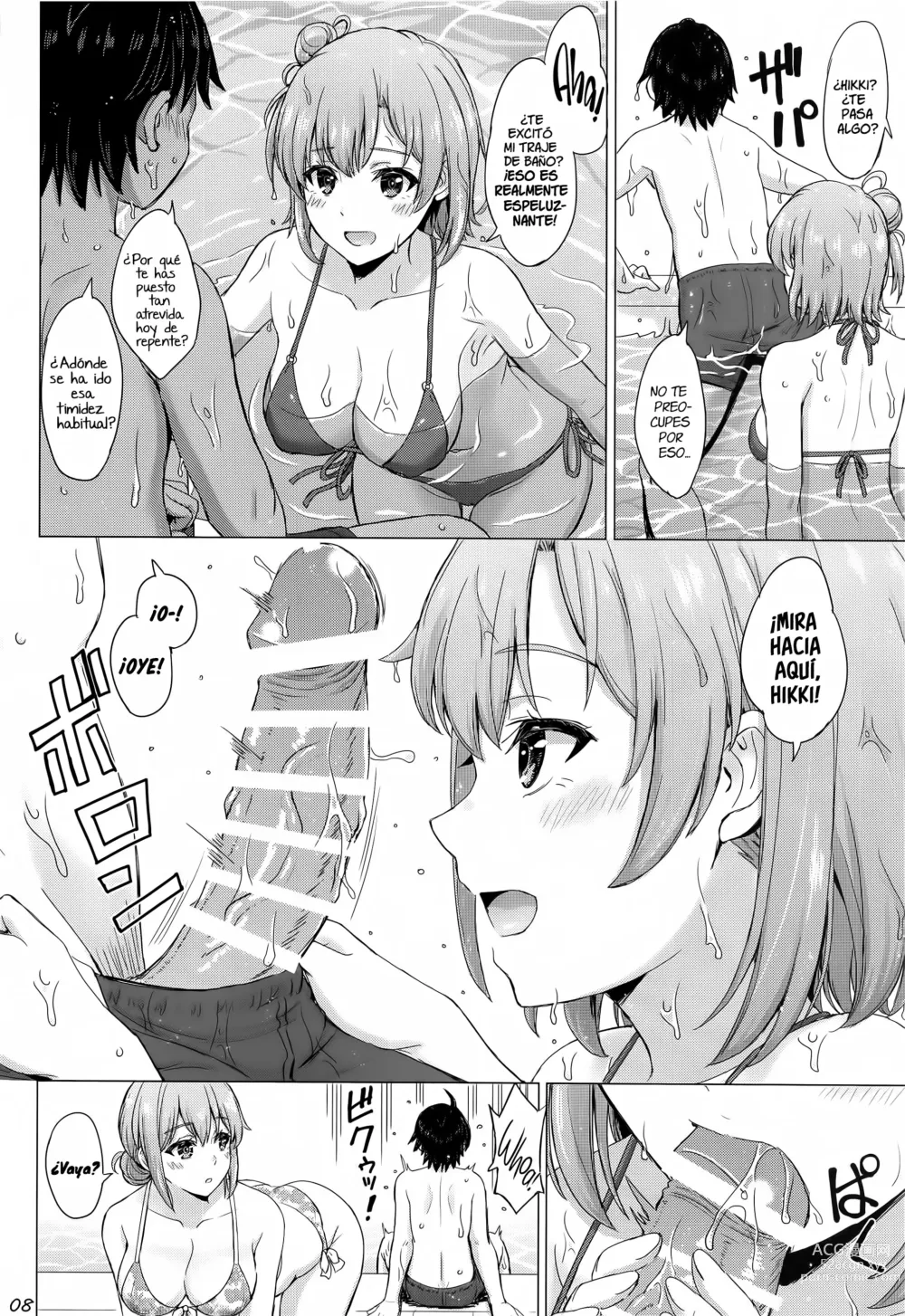 Page 7 of doujinshi Jounetsuteki na Natsu no Resort o Yuigahama Oyako to. - Un Apasionante Resort de Verano con un Par de Yuigahamas.