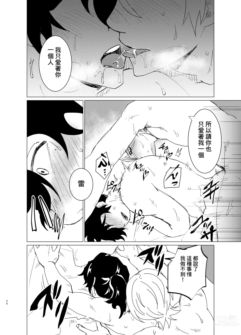 Page 36 of doujinshi Doutei Kishi-sama x Asobinin Youhei