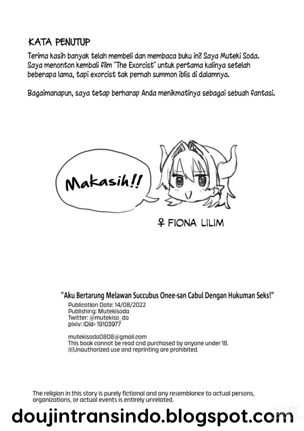 Page 34 of doujinshi Aku Bertarung Melawan Mbak-Mbak Succubus Cabul Dengan Hukuman Seks!