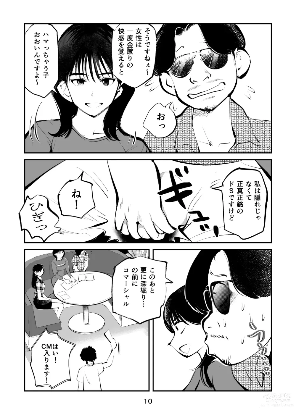Page 10 of doujinshi Kintama o tsubushita joshi-ana