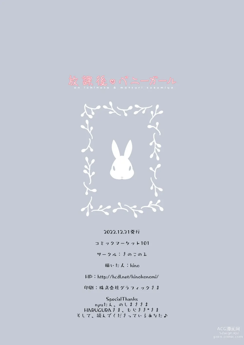 Page 22 of doujinshi Houkago Bunnygirl - an ichinose & matsuri suzumiya