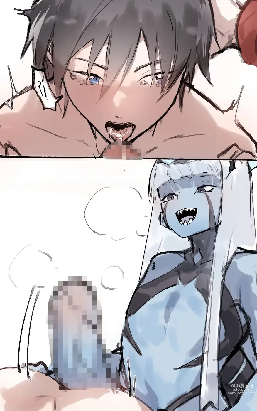 Page 4 of doujinshi Zero Two and Zero One x Hiro futa