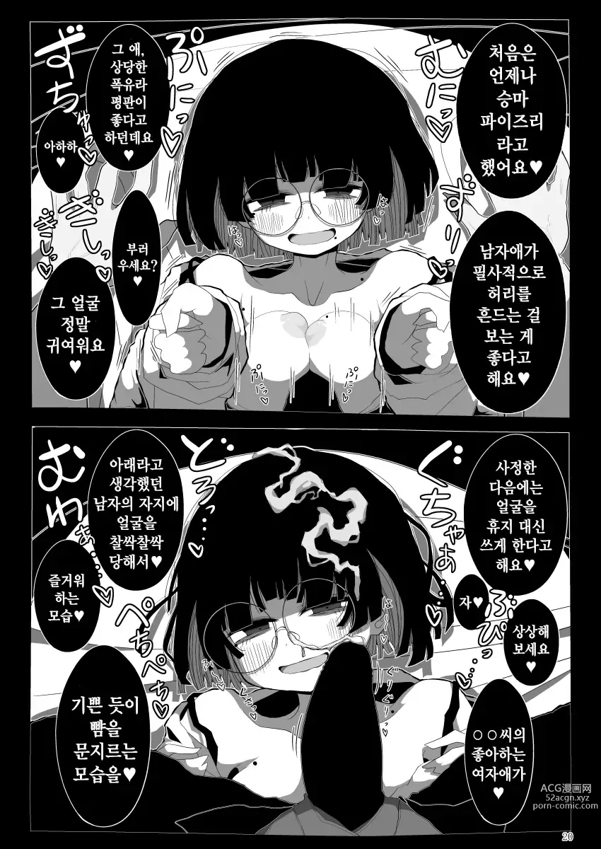 Page 19 of doujinshi Jimi de Otonashisou ni Miete Doutei o Taberu no ga Shumi no Warui Onna no Ko Doujin Sakka-chan ni Seiheki o Dame ni Sareru Douteikuntachi no Hanashi