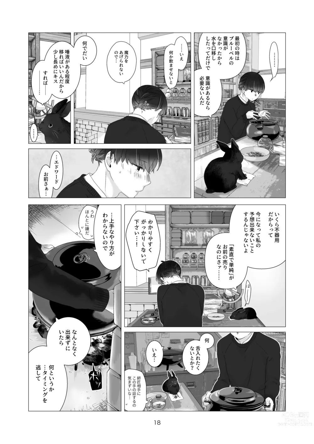 Page 18 of doujinshi Minarai Mahoutsukai-kun no Tsuki no Yoru - The Apprentice Wizard is on the moonlit night.