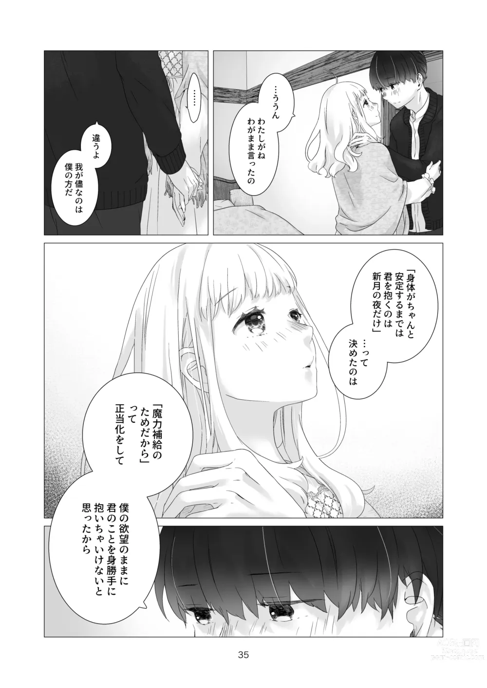 Page 35 of doujinshi Minarai Mahoutsukai-kun no Tsuki no Yoru - The Apprentice Wizard is on the moonlit night.