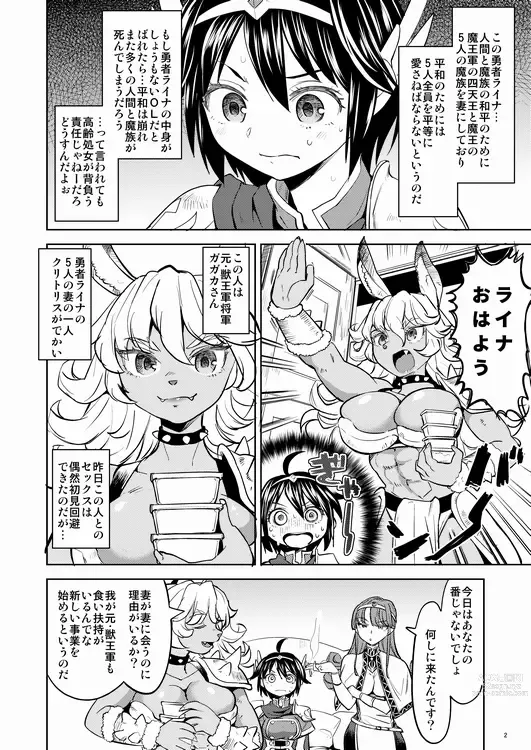 Page 3 of doujinshi Onna Yuusha ni Tensei Shitara Mazoku no Tsuma ga 5-ri mo Irurashii 2