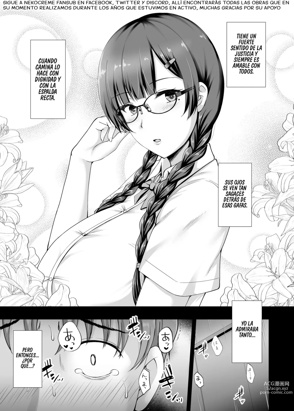Page 4 of doujinshi Por qué se quitó las gafas ~El Amor no Correspondido de la Presidenta de la Clase de Enormes Tetas que se dejó Manipular por su Novio~