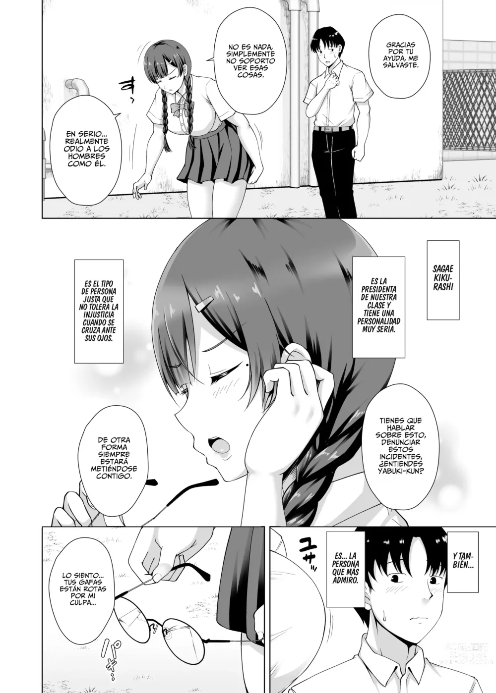 Page 9 of doujinshi Por qué se quitó las gafas ~El Amor no Correspondido de la Presidenta de la Clase de Enormes Tetas que se dejó Manipular por su Novio~