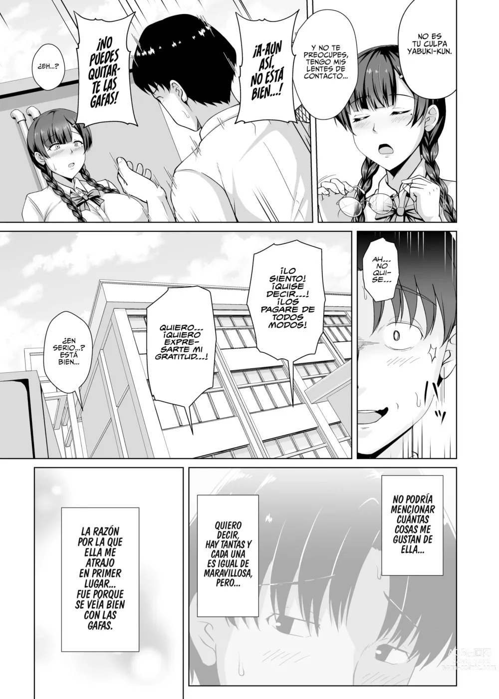 Page 10 of doujinshi Por qué se quitó las gafas ~El Amor no Correspondido de la Presidenta de la Clase de Enormes Tetas que se dejó Manipular por su Novio~