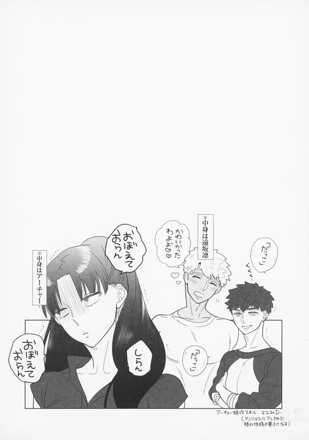 Page 34 of doujinshi Shirou to Yumi Rin (Nakami Gyakuten) 3-nin Ichaicha Kurashimashita 1