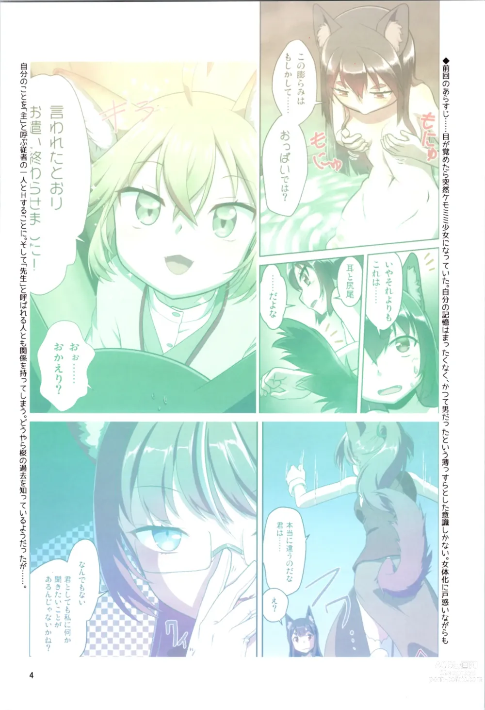 Page 4 of doujinshi Me ga Sametara Kemomimi Shoujo ni Natteita Ohanashi 3