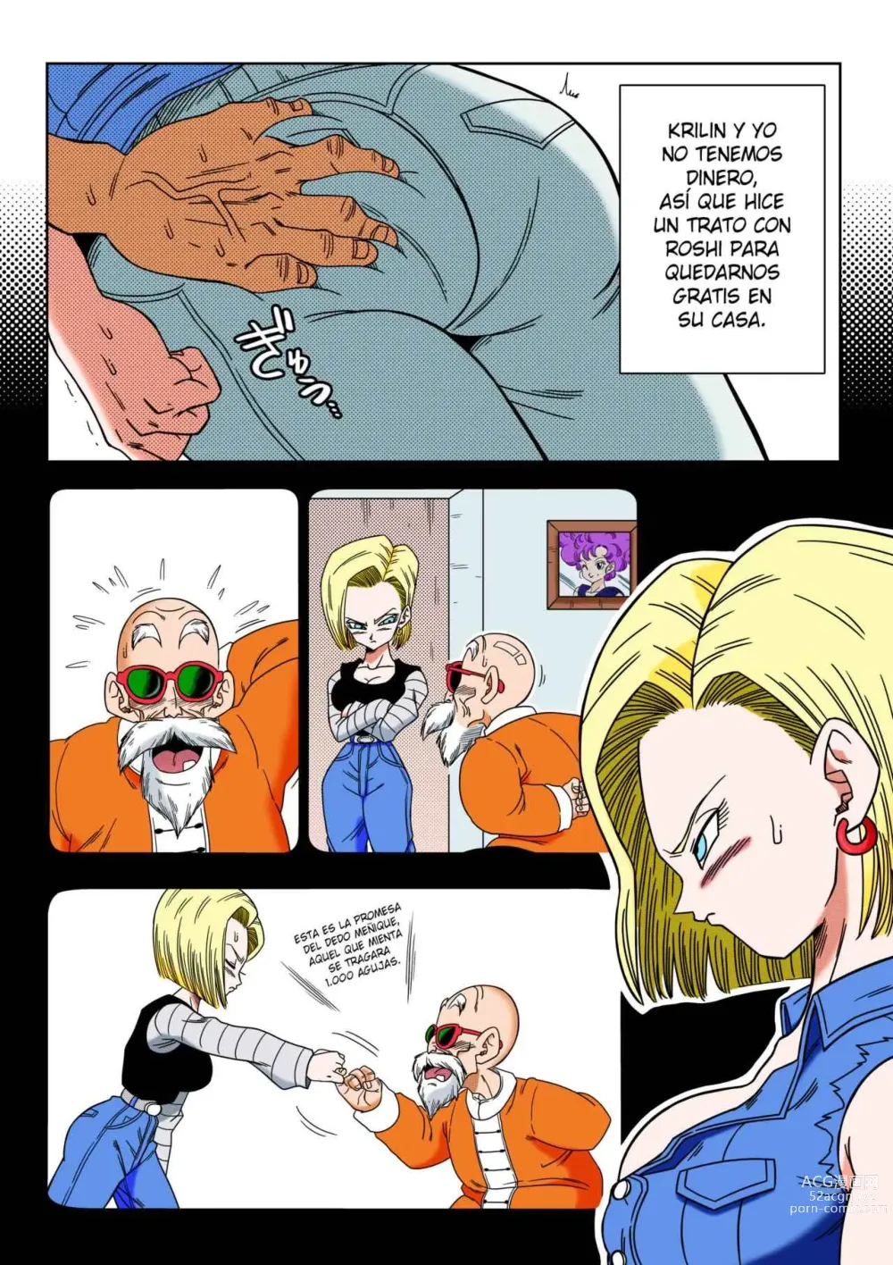 Page 3 of doujinshi Android 18 vs Master Roshi (decensored)