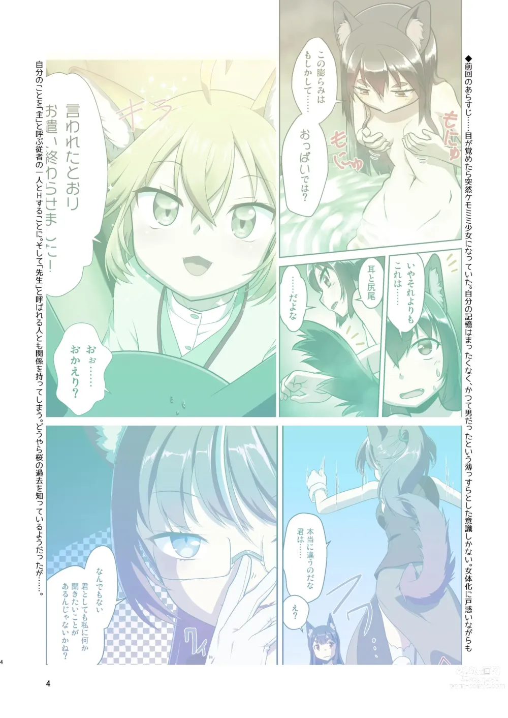 Page 4 of doujinshi Me ga Sametara Kemomimi Shoujo ni Natteita Ohanashi 3