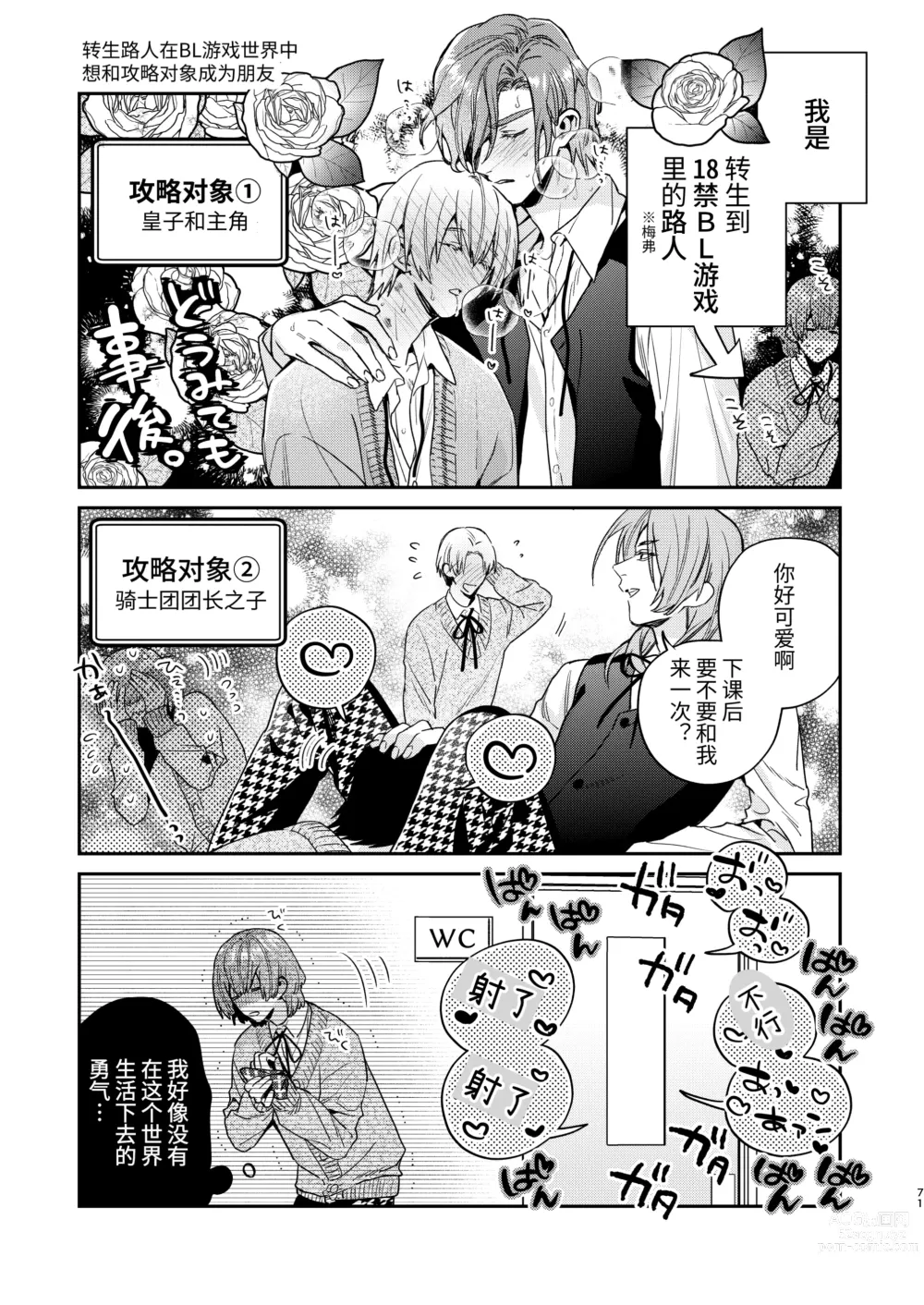 Page 71 of doujinshi Tensei mobu wa BL gē no sekai de hame rare kōryaku sa remashita! ?2