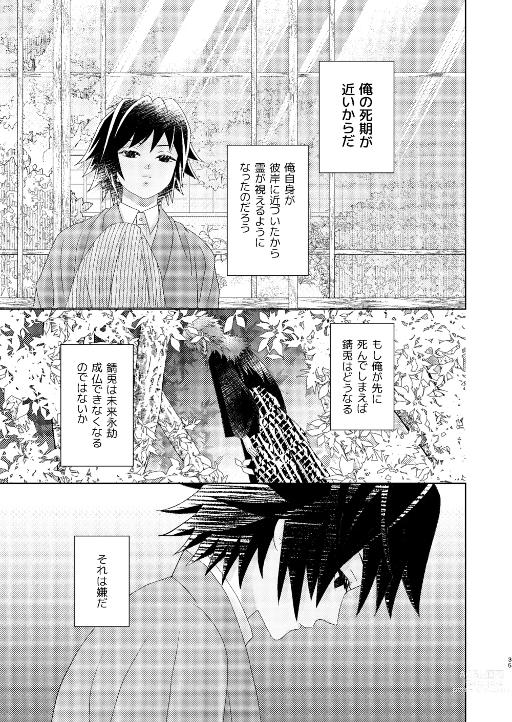 Page 34 of doujinshi Yuurei Kareshi no Koiwazurai