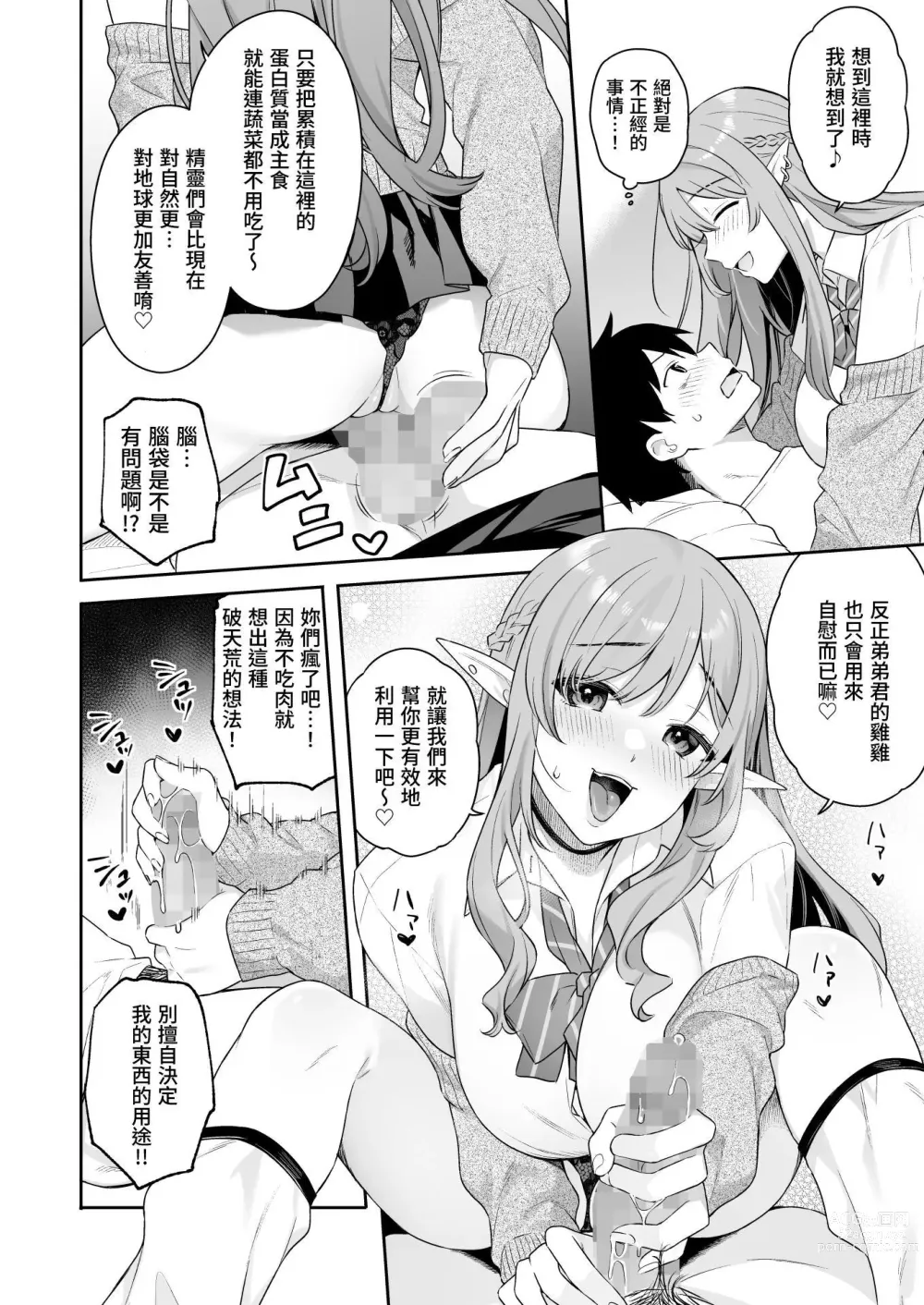 Page 14 of doujinshi Nikushokukei Vegan Gal Elf wa Otouto Chinpo ni Muchuu
