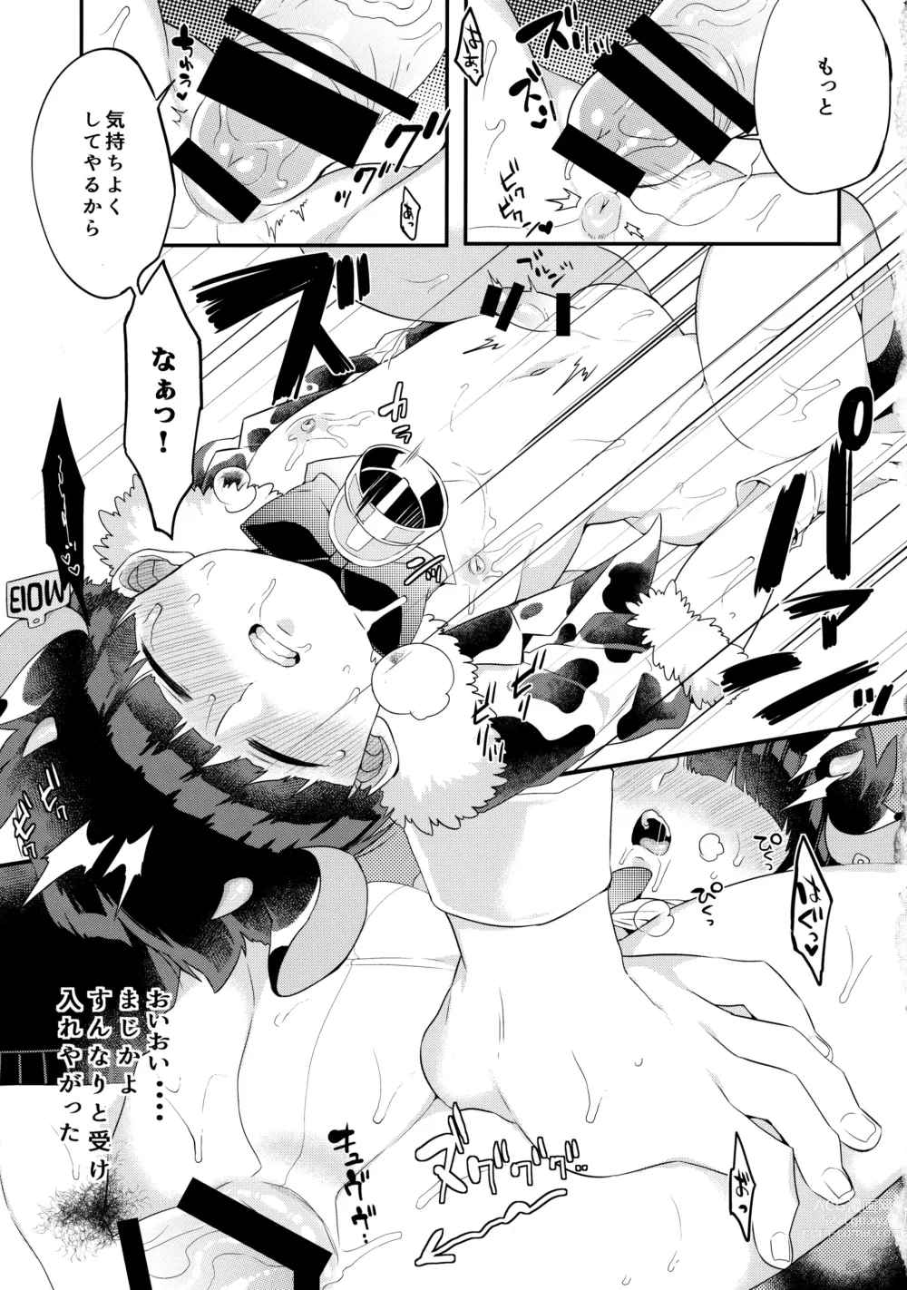 Page 14 of doujinshi Tanuki ha Shiboritate no Gyuunyuu ga Osuki.