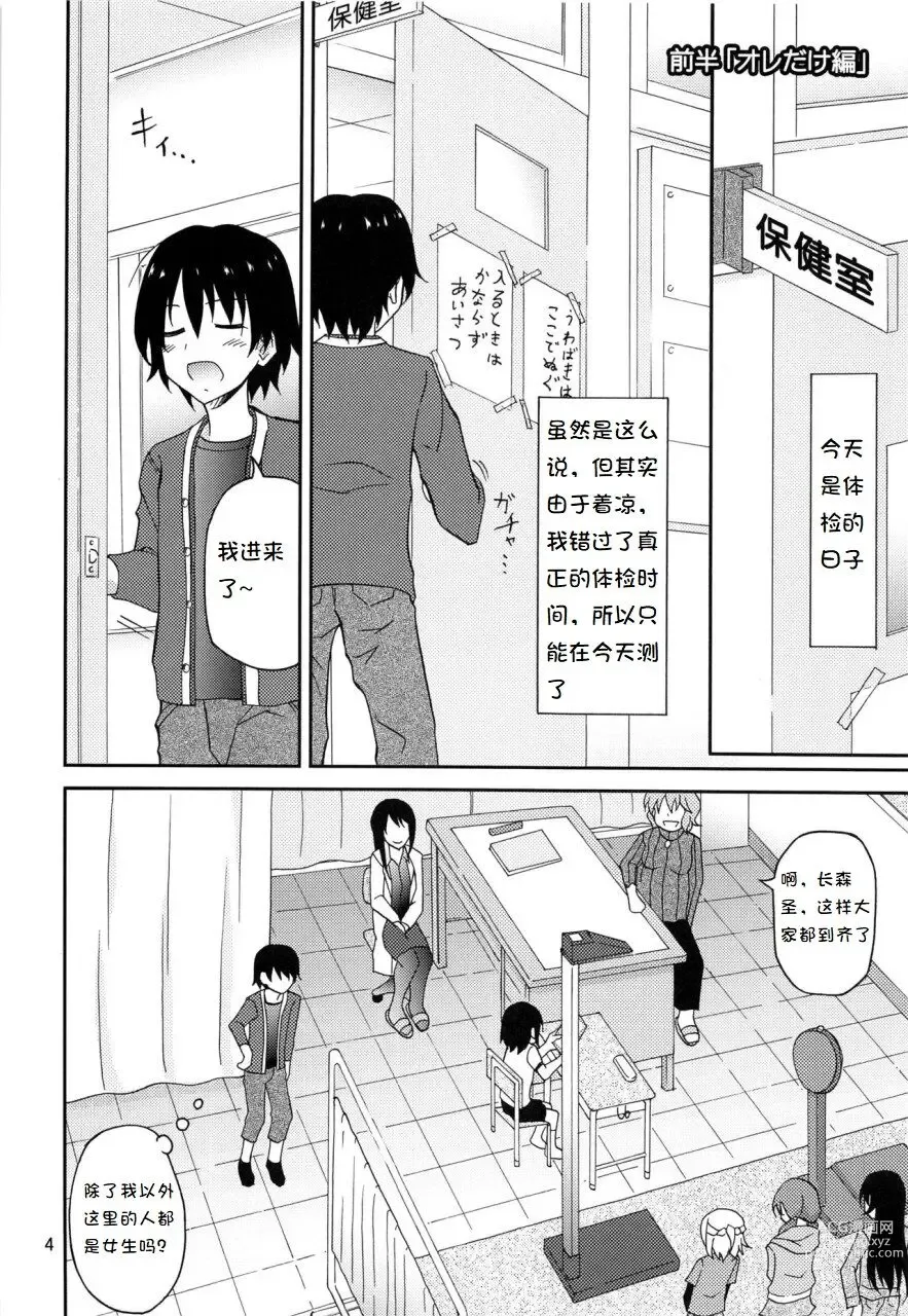 Page 2 of doujinshi Ore dake Atashi dake Hadaka ni Sareta Shintaikensa