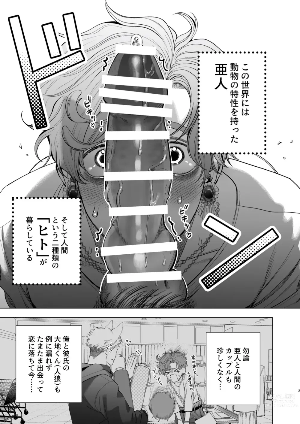 Page 2 of doujinshi Ookami Kareshi no Mofurikata