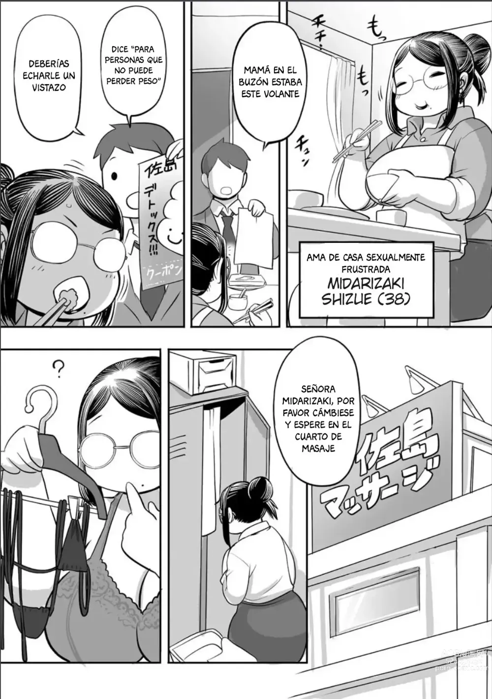 Page 2 of manga Sexually frustrated housewife Shizue is going to get a massage