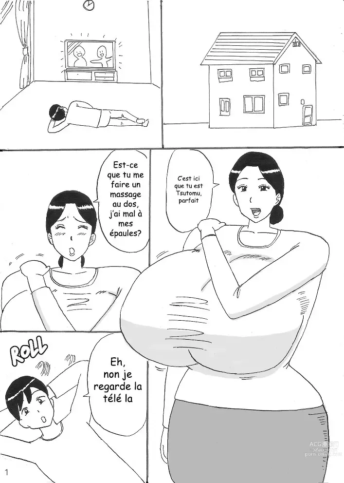 Page 1 of doujinshi Mama ni Oppai Massage