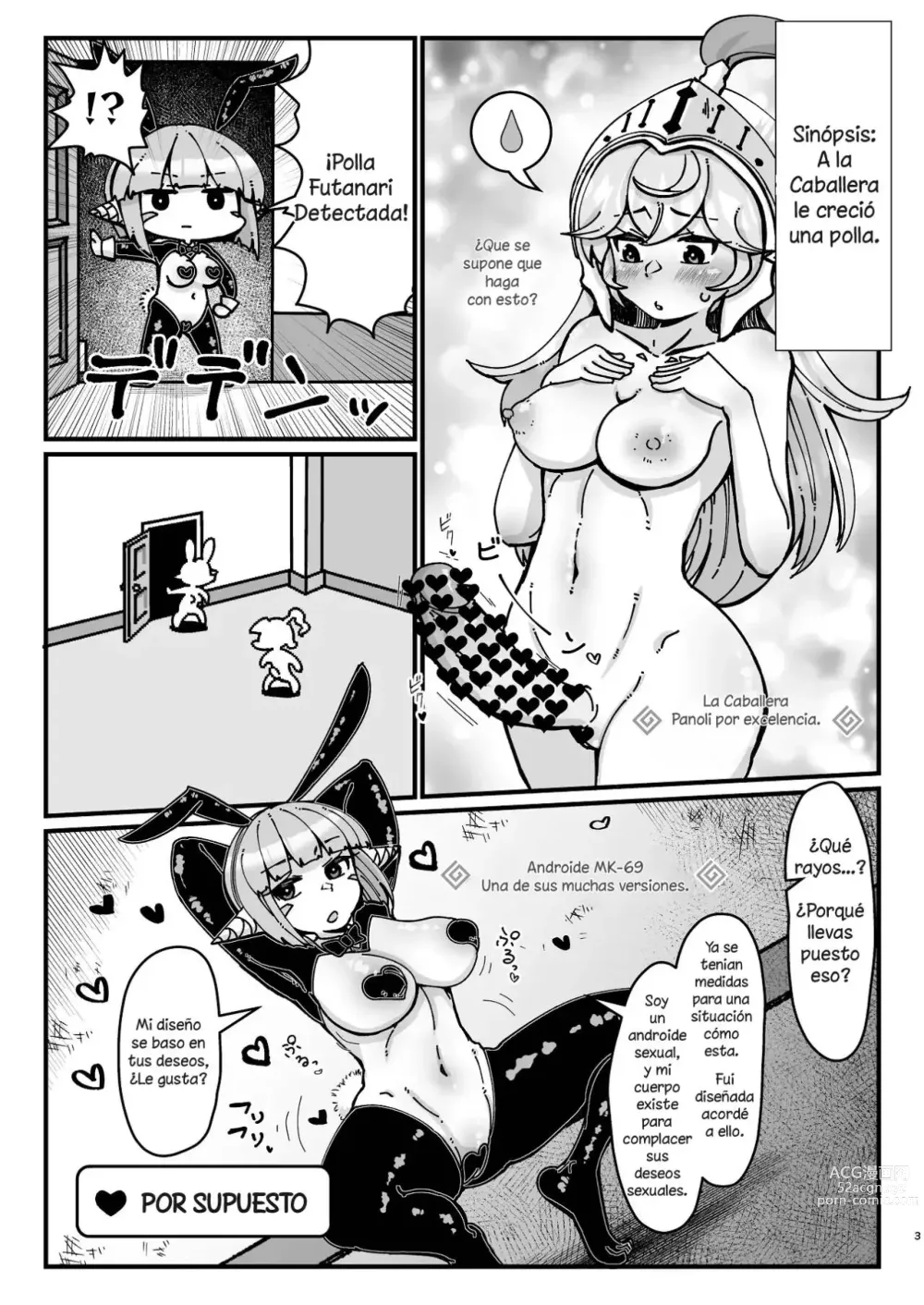 Page 2 of doujinshi Futanari Kishi-chan to Seishori Android