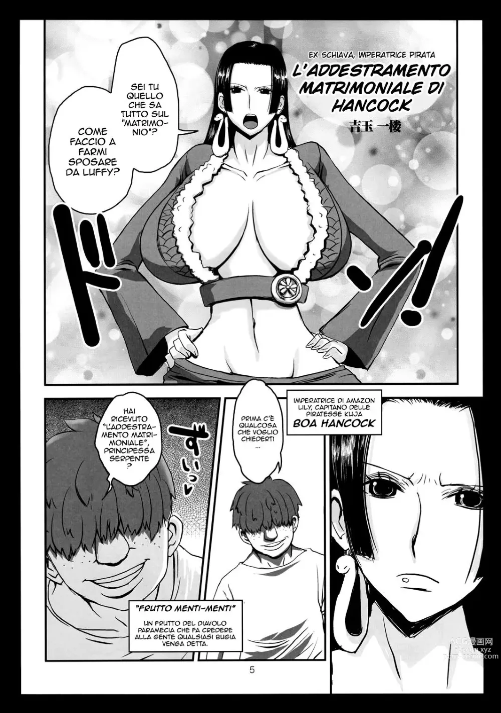 Page 4 of doujinshi L'Addestramento Matrimoniale di Hancock