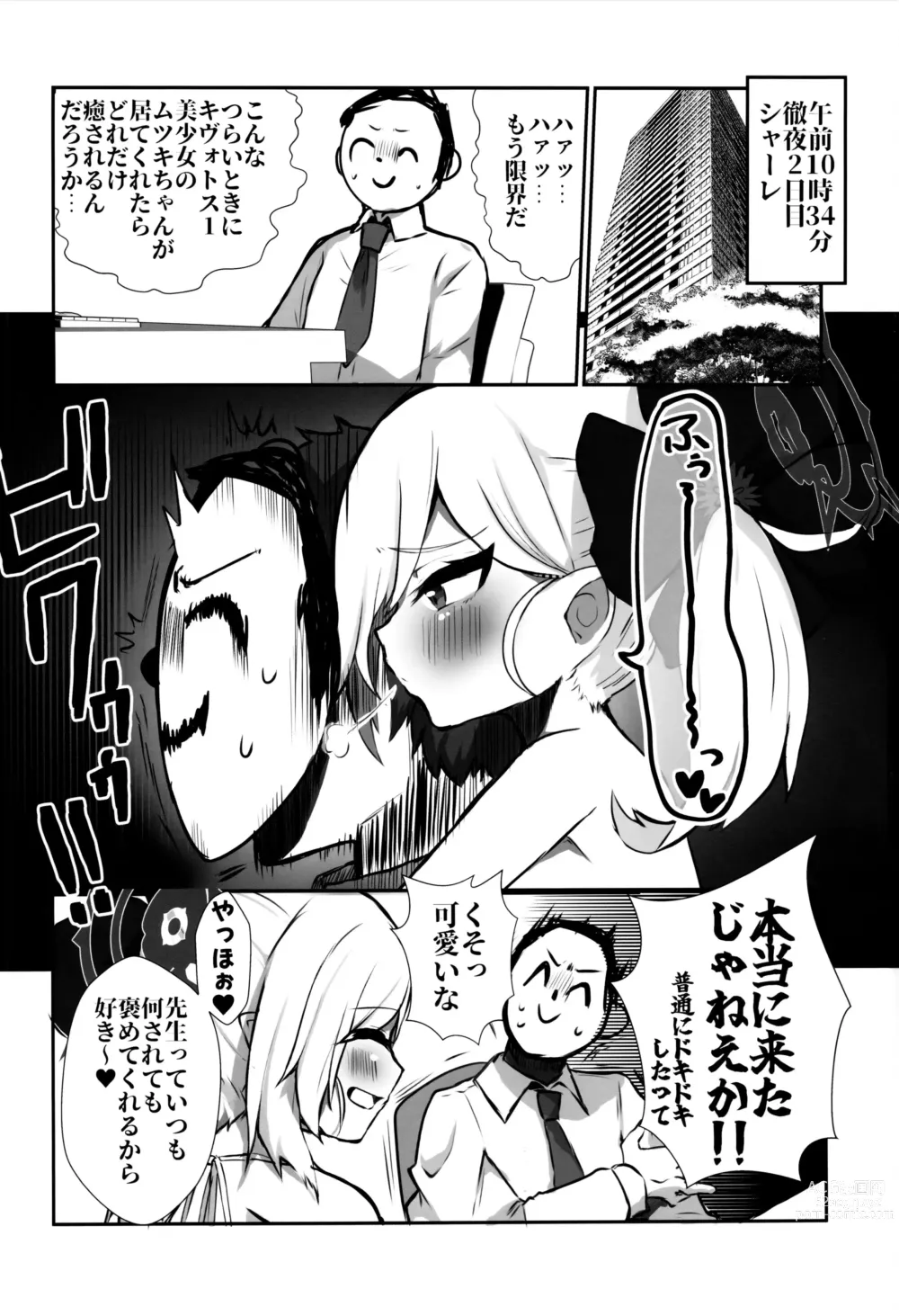 Page 2 of doujinshi Totsuzen Shiro no Micro Bikini o Myakuraku Naku Jiman shite kuru Mutsuki Gainen