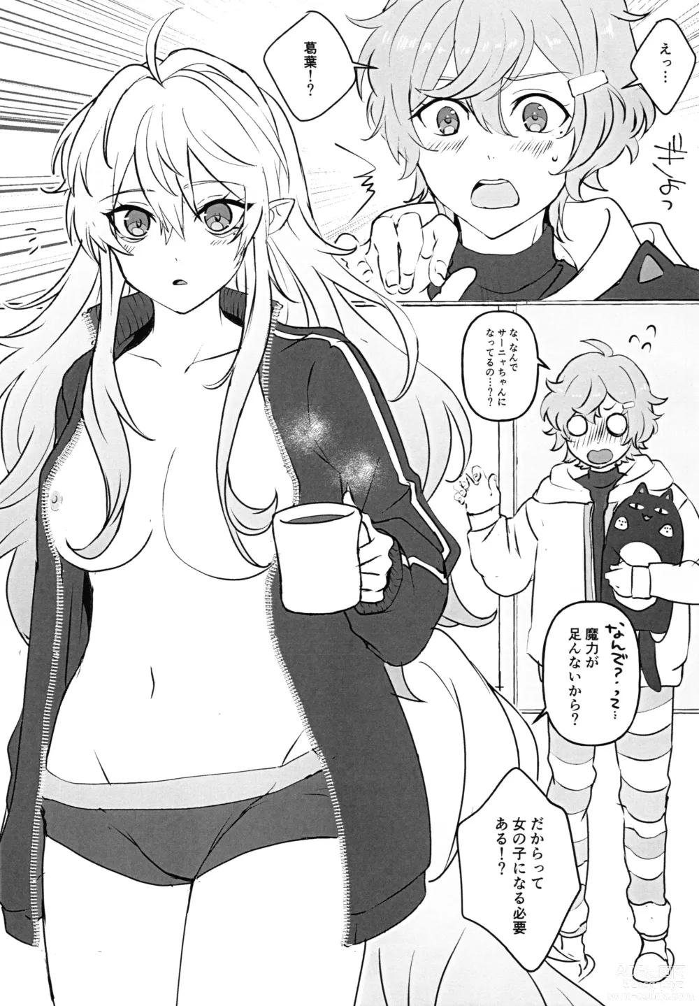 Page 4 of doujinshi Nyotaika Shita Shinyuu ga Ecchi Sugiru!?