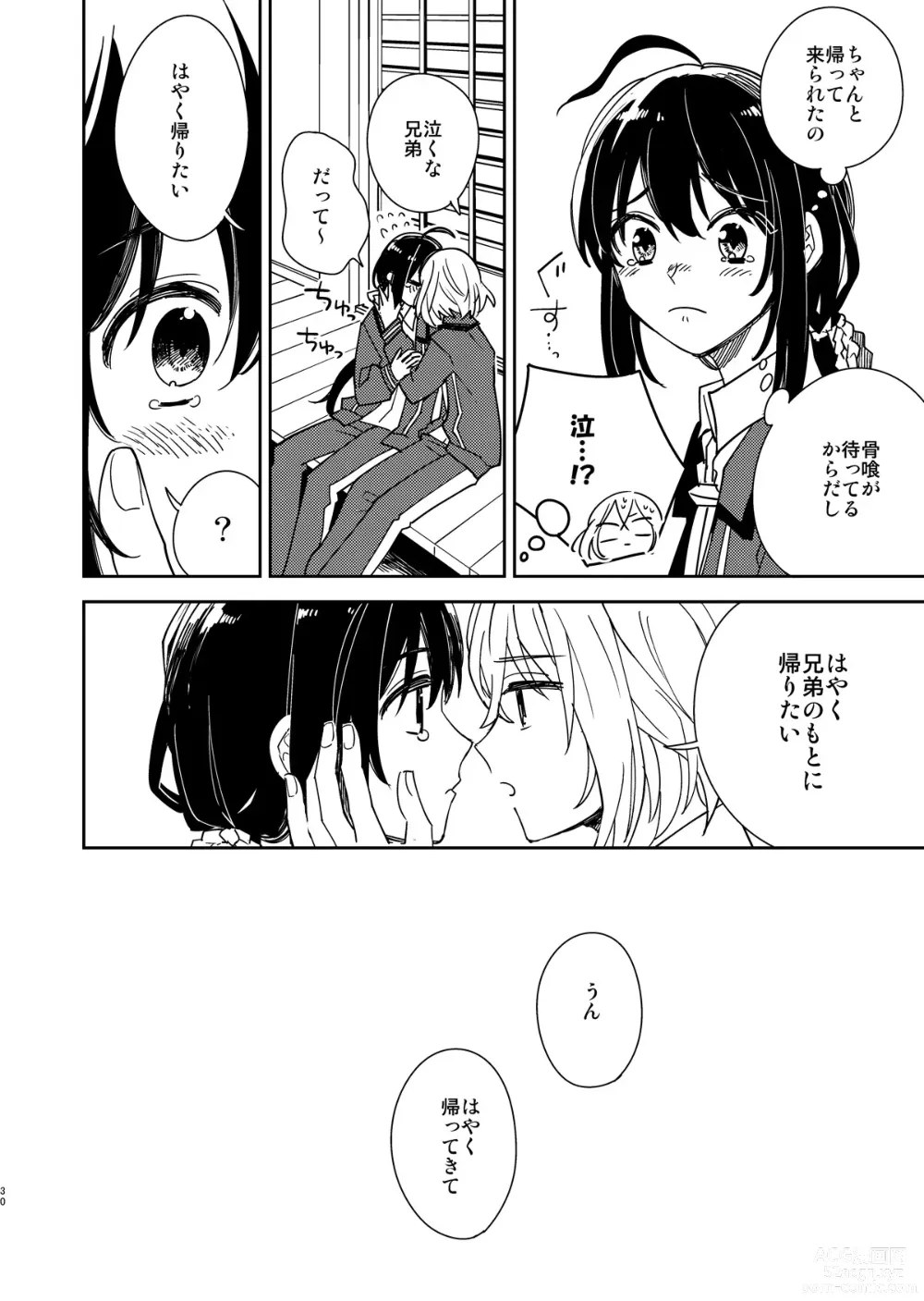 Page 31 of doujinshi Kimi to Yoru、Soroi no Yume ga Mitainoda